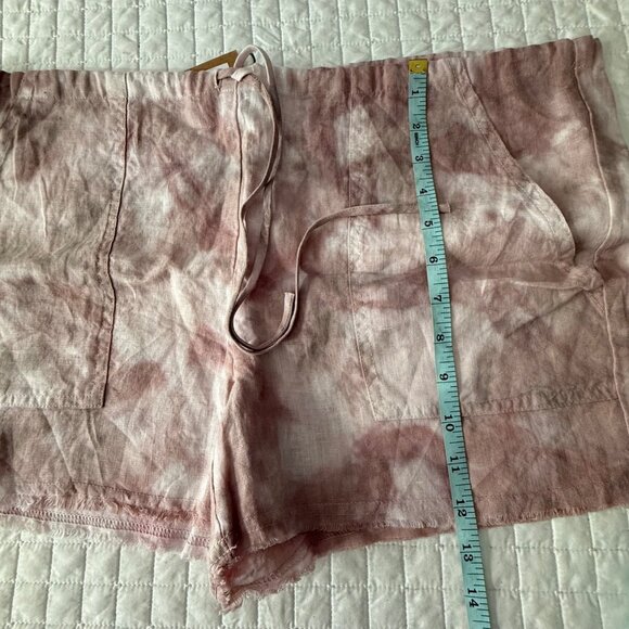 River + Sky Linen Ventura Tie-Dye Shorts Size 4 Pink & White Lightweight Summer - Picture 6 of 7